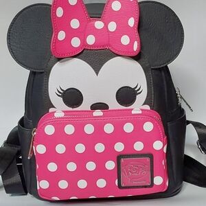 Pop Kids Minnie Mouse Polka Dot Backpack - Pink and Black